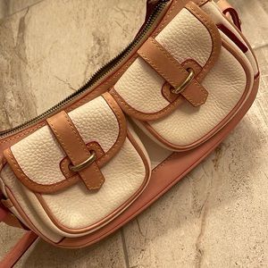 Dooney & Bourke purse-white & pink over the shoulder small bag. Great condition